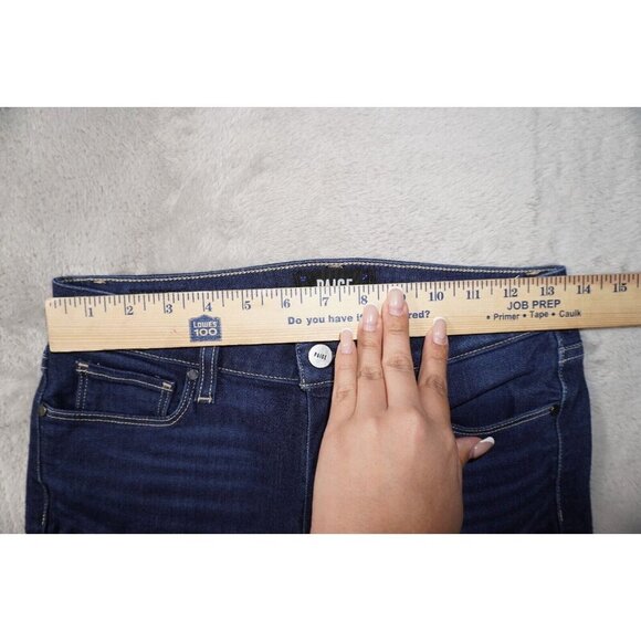 Paige Denim Skyline Straight Distressed Dark Wash Designer Jeans Women’s Size 27 - Picture 12 of 15